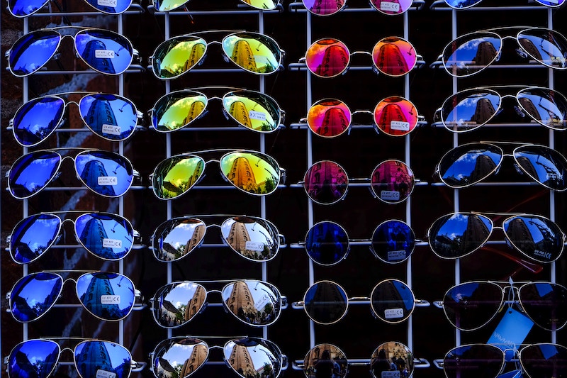 A row of sunglasses