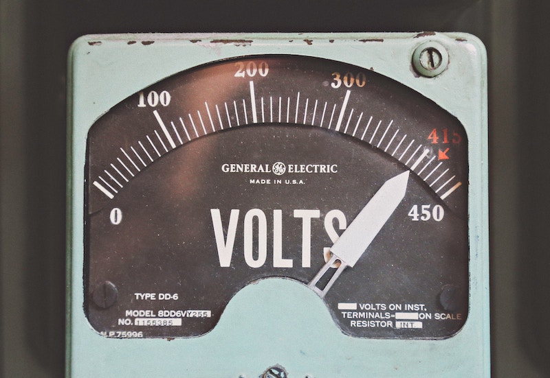 the face of a volt meter